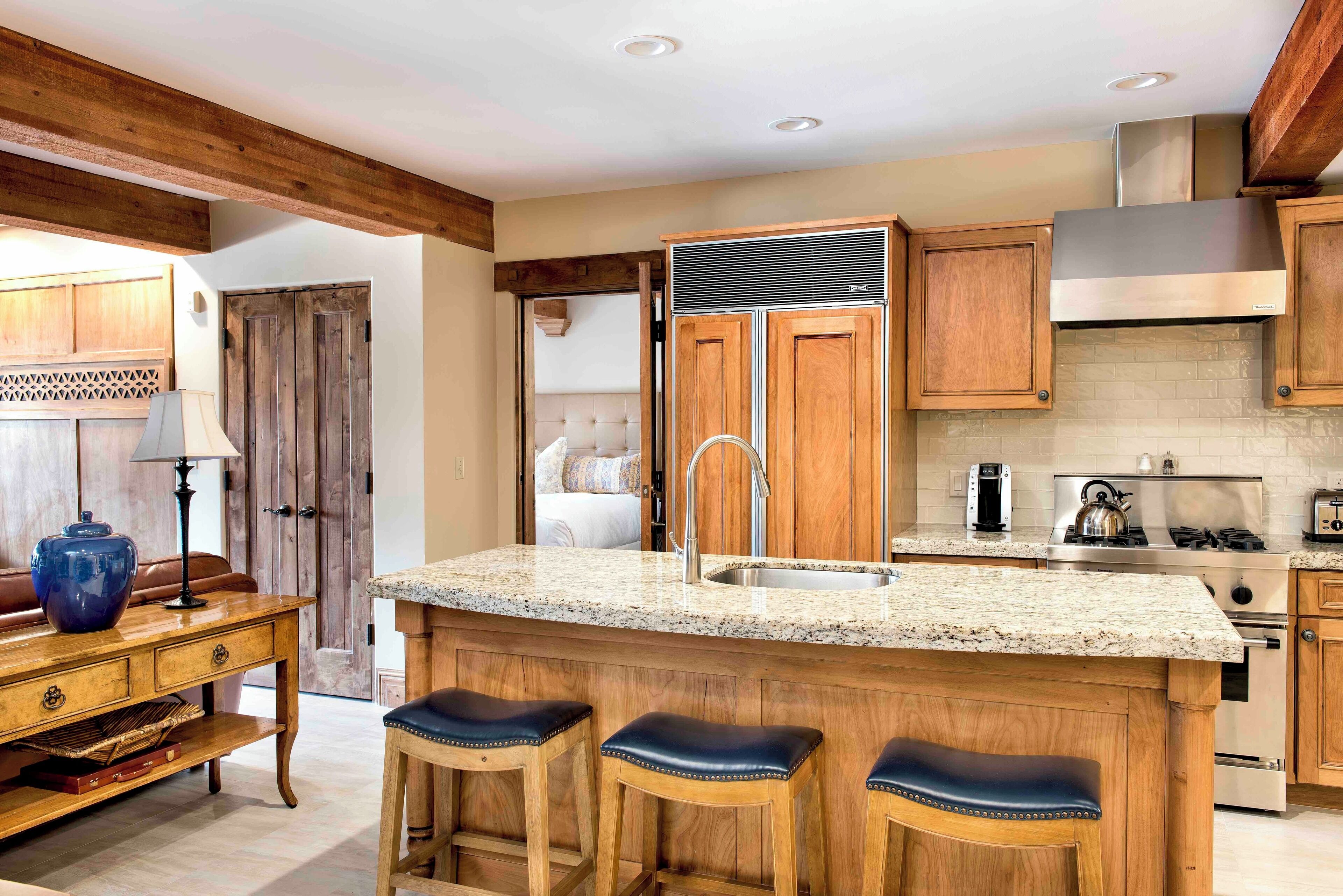 Two Bedroom Suite with Two Kings | Private kitchen | Fridge, microwave, coffee/tea maker, highchair