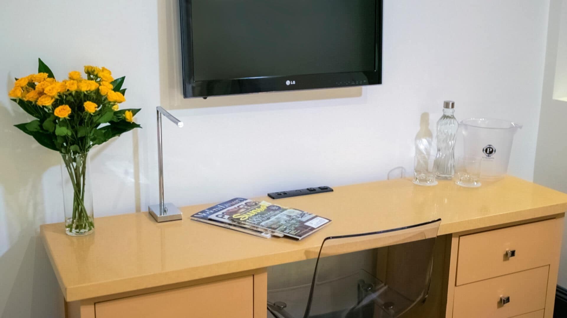 desk, blackout curtains, iron/ironing board, free wifi