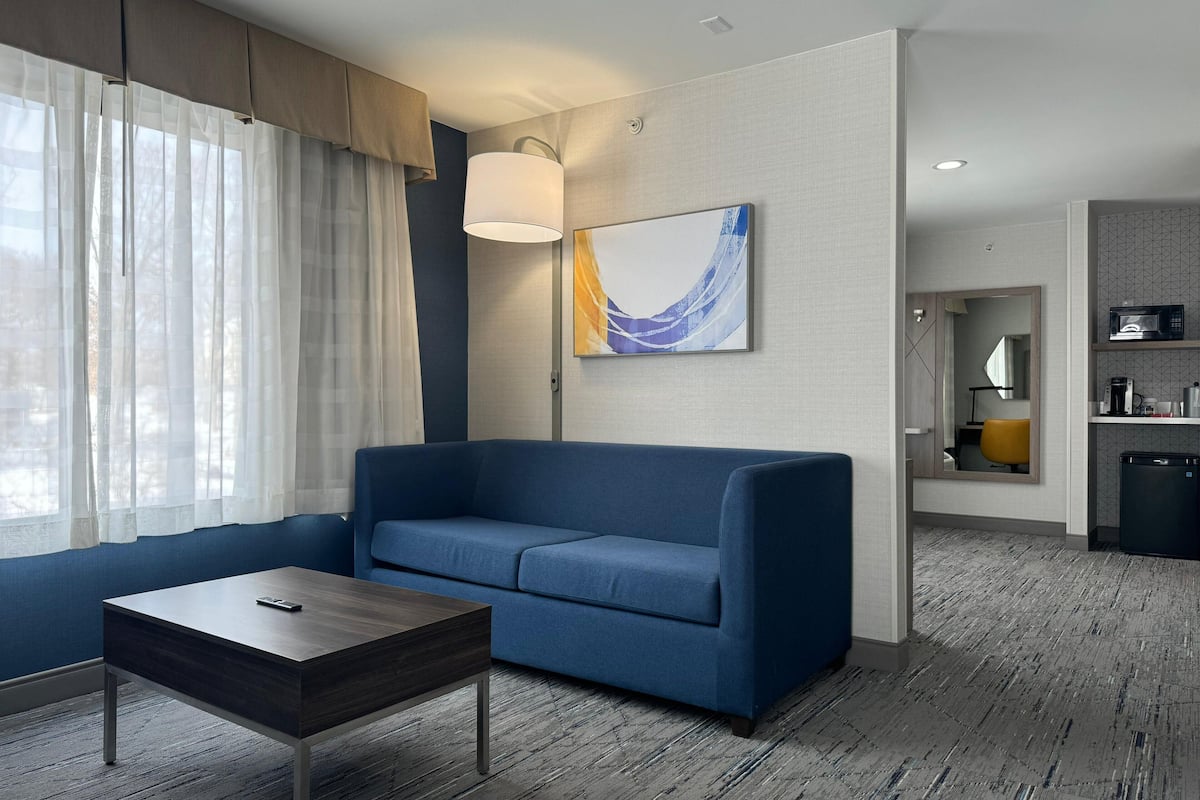 suite, 1 king bed, jetted tub | 1 bedroom, desk, blackout curtains, iron/ironing board