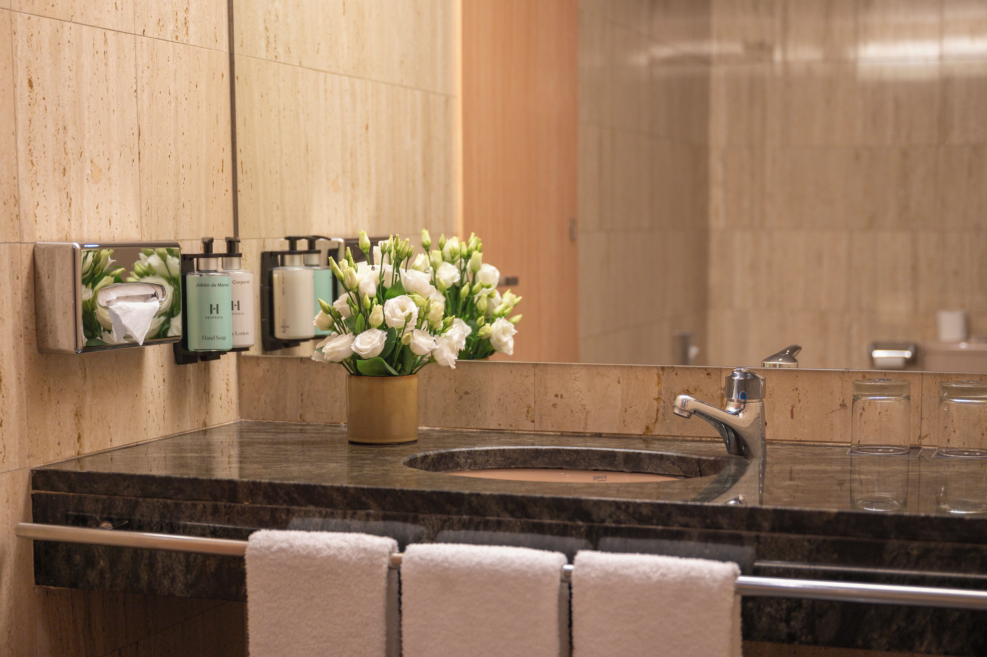 bathtub, free toiletries, hair dryer, towels