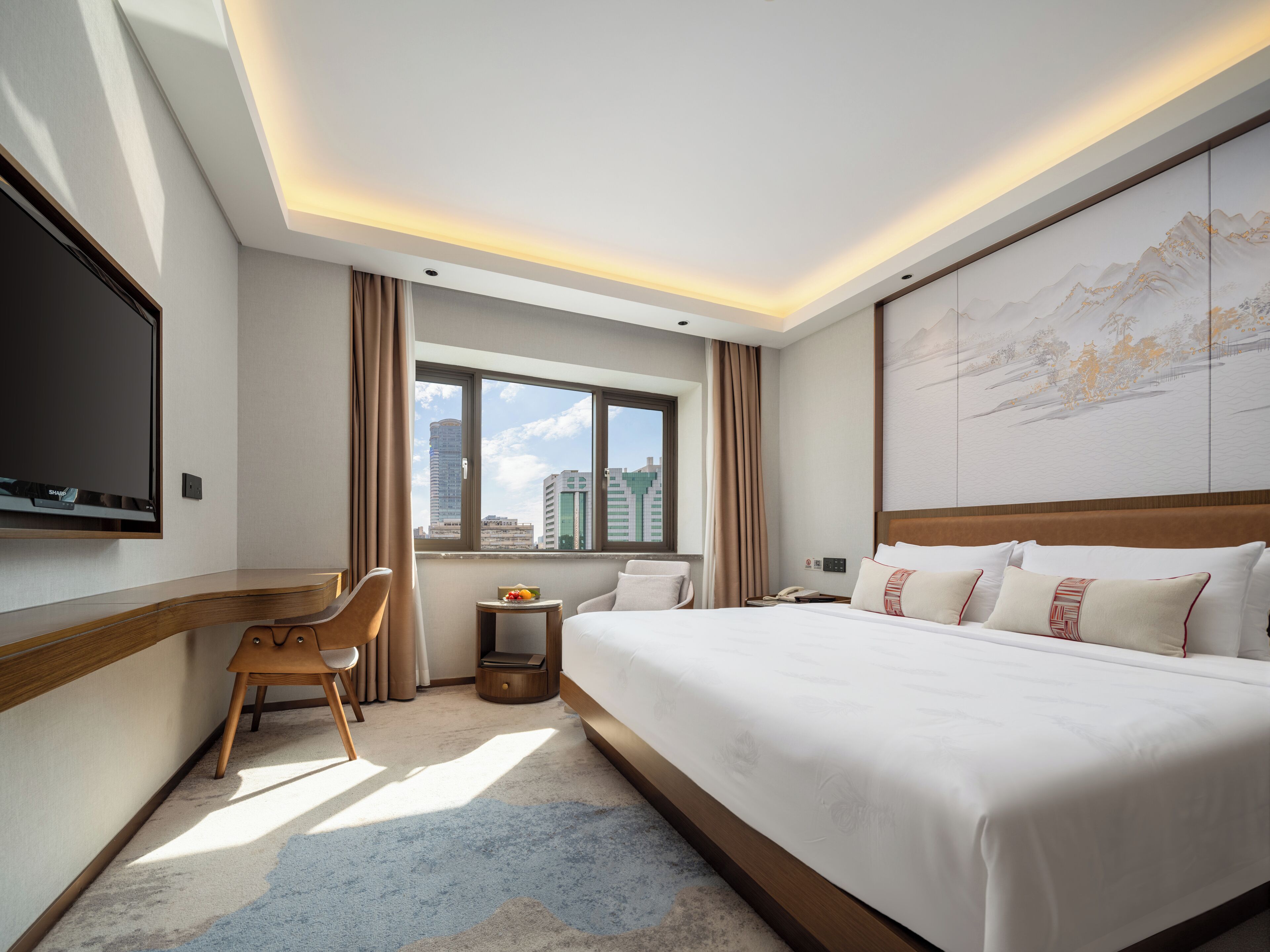 Premium bedding, in-room safe, individually decorated, desk