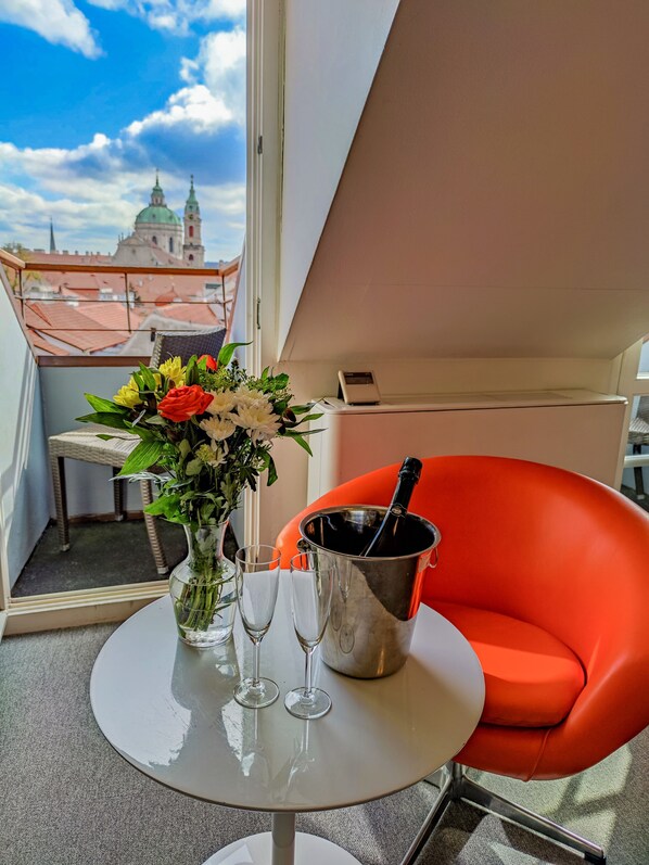 Superior Double Room, Balcony | 1 bedroom, in-room safe, individually decorated, individually furnished - LH Vintage Design Hotel Sax (Prague)