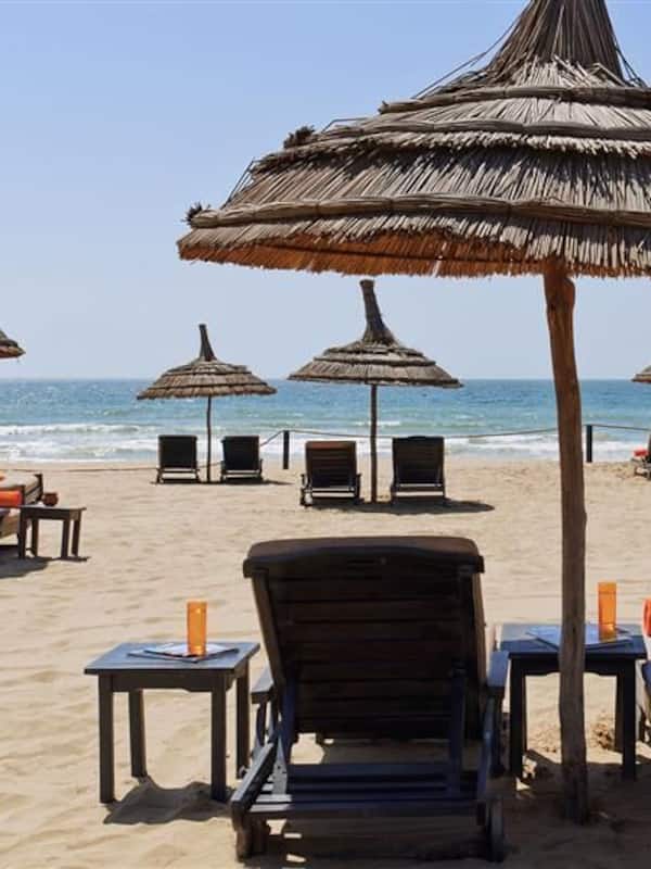 On the beach, white sand, beach towels
