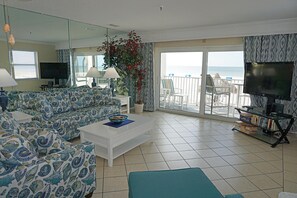 Condo, 2 Bedrooms | Living area | 40-inch flat-screen TV with digital channels, TV - Seabreeze Condominiums (Madeira Beach)