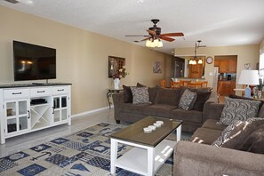 Condo, 2 Bedrooms, 2 Bathrooms | Living area | 40-inch flat-screen TV with digital channels, TV - Seabreeze Condominiums (Madeira Beach)
