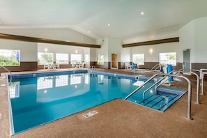 Indoor pool, open 6:00 AM to 10:00 PM, sun loungers