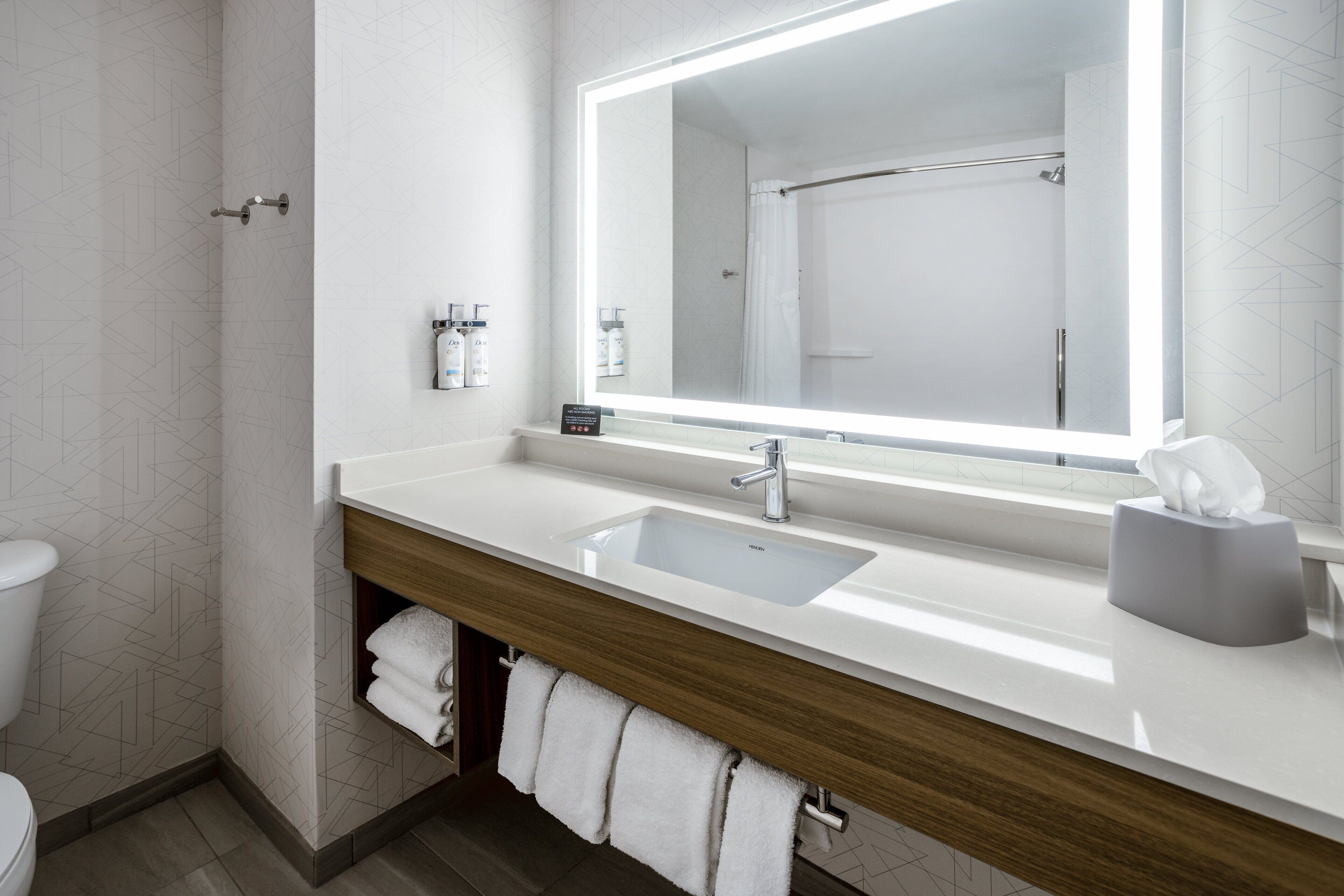 free toiletries, hair dryer, towels