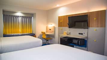 Room, 2 Queen Beds, Mobility Accessible, Non Smoking (Roll-in Shower) | In-room safe, desk, iron/ironing board, free cots/infant beds