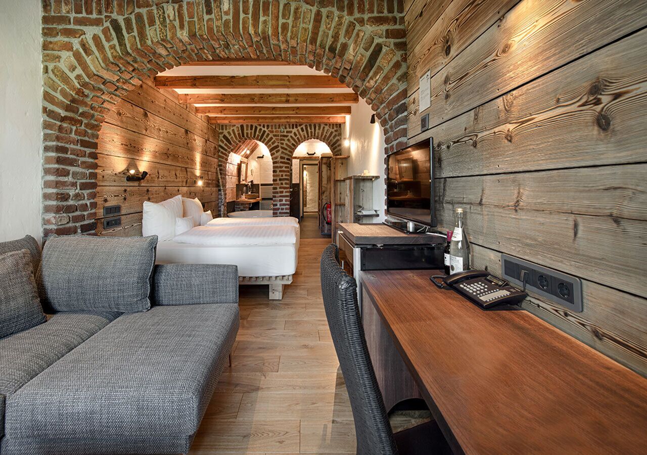 gutshof-room with bathing pleasure | 1 bedroom, premium bedding, minibar, in-room safe