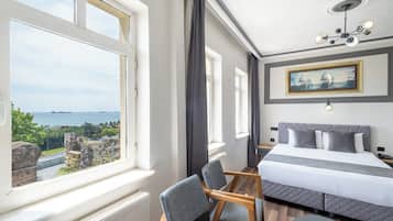 Draps en coton égyptien, literie de qualité, minibar, coffre-fort