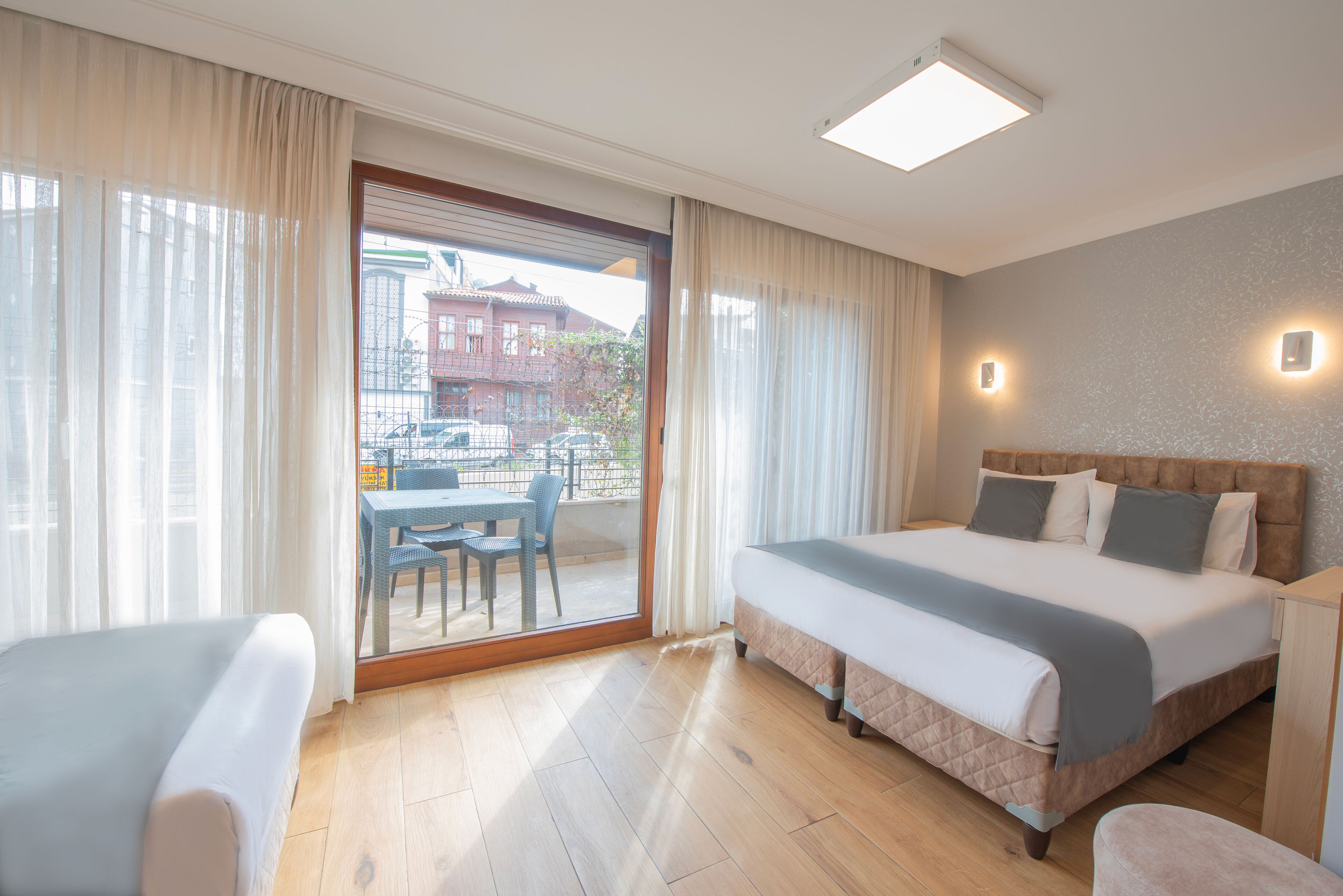 Annex Building Garden Floor With Balcony | Egyptian cotton sheets, premium bedding, minibar, in-room safe