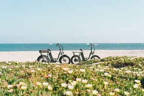 靠近海滩、沙滩毛巾