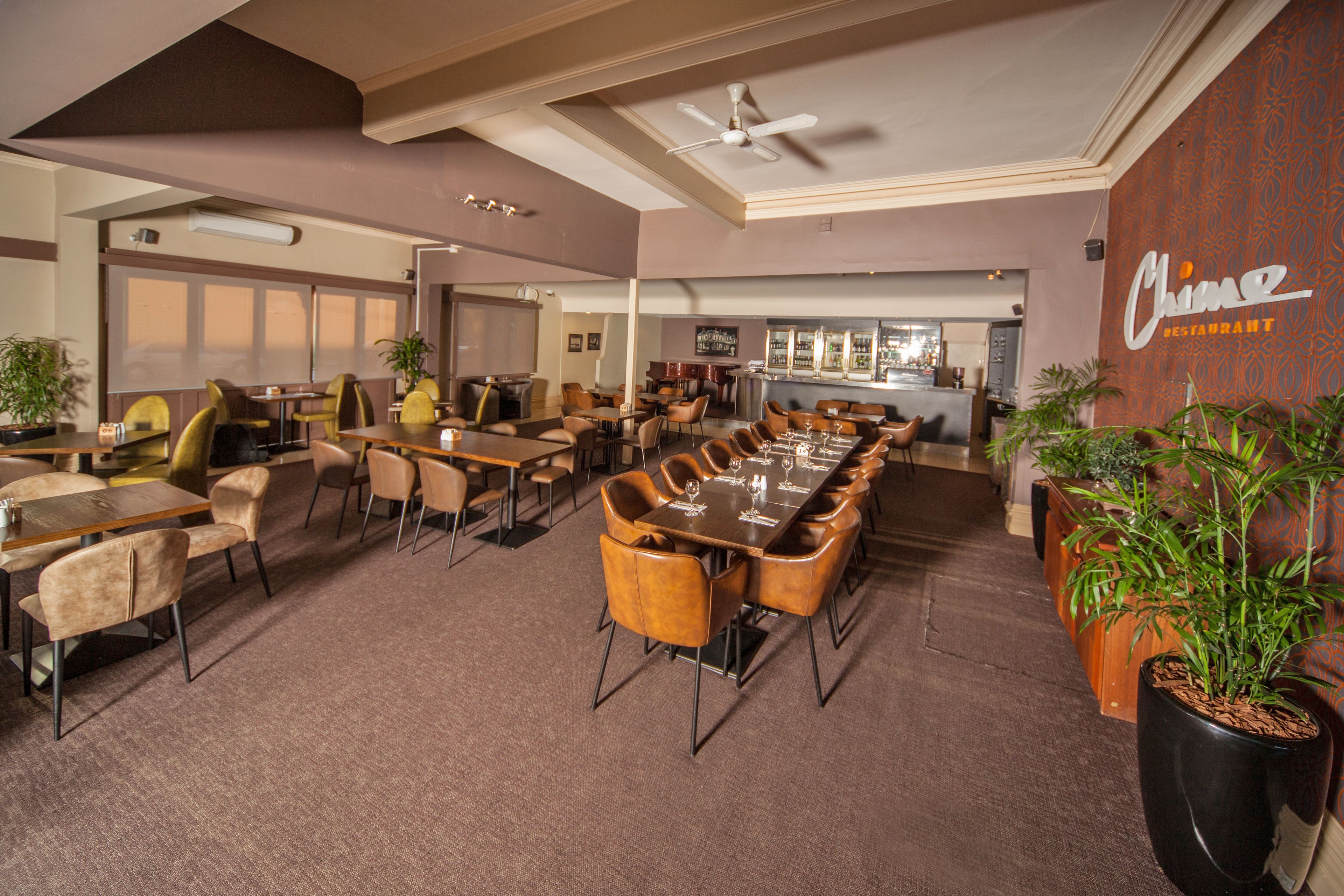 breakfast and dinner served, international cuisine