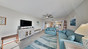 Condo, 3 Bedrooms, Kitchen, Beach View | Living area | TV - Las Brisas Condominiums (Madeira Beach)