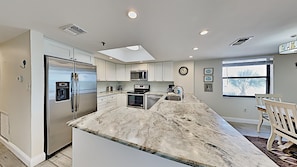 Condo, 3 Bedrooms, Kitchen, Beach View | Private kitchen | Fridge, microwave, dishwasher, coffee/tea maker - Las Brisas Condominiums (Madeira Beach)
