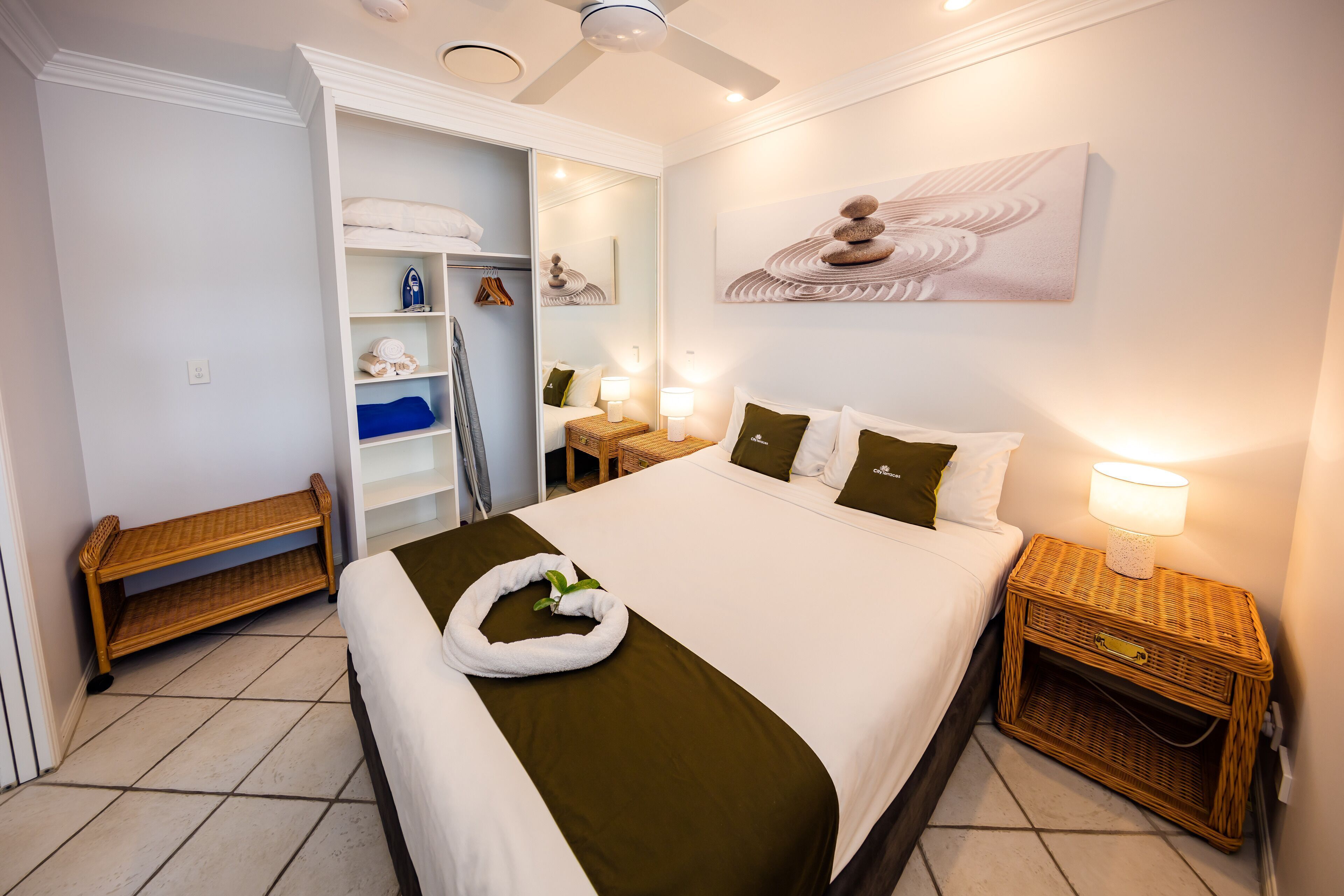 Desk, soundproofing, iron/ironing board, cots/infant beds