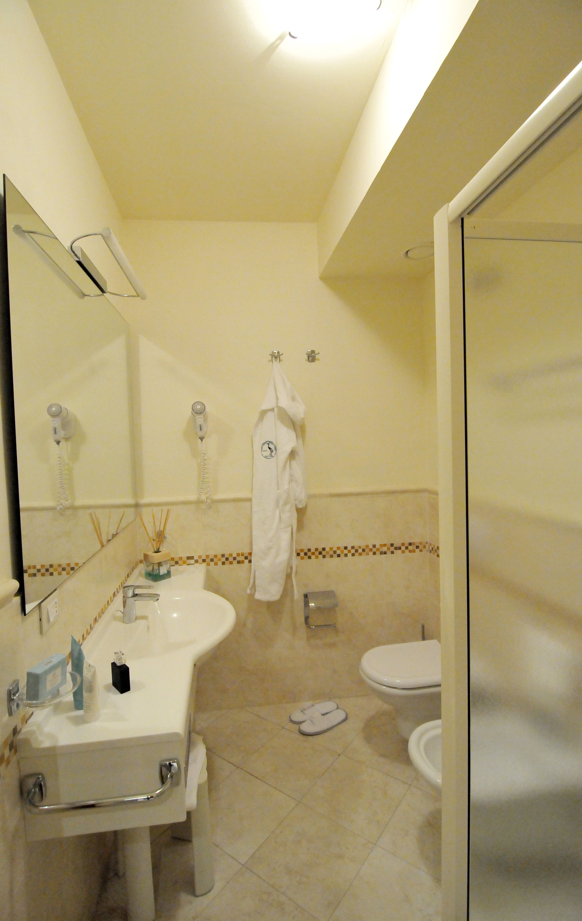 shower, free toiletries, hair dryer, bidet