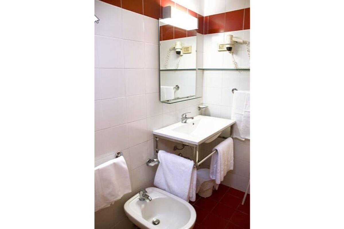 standard double or twin room | bathroom | free toiletries, hair dryer, bidet, towels