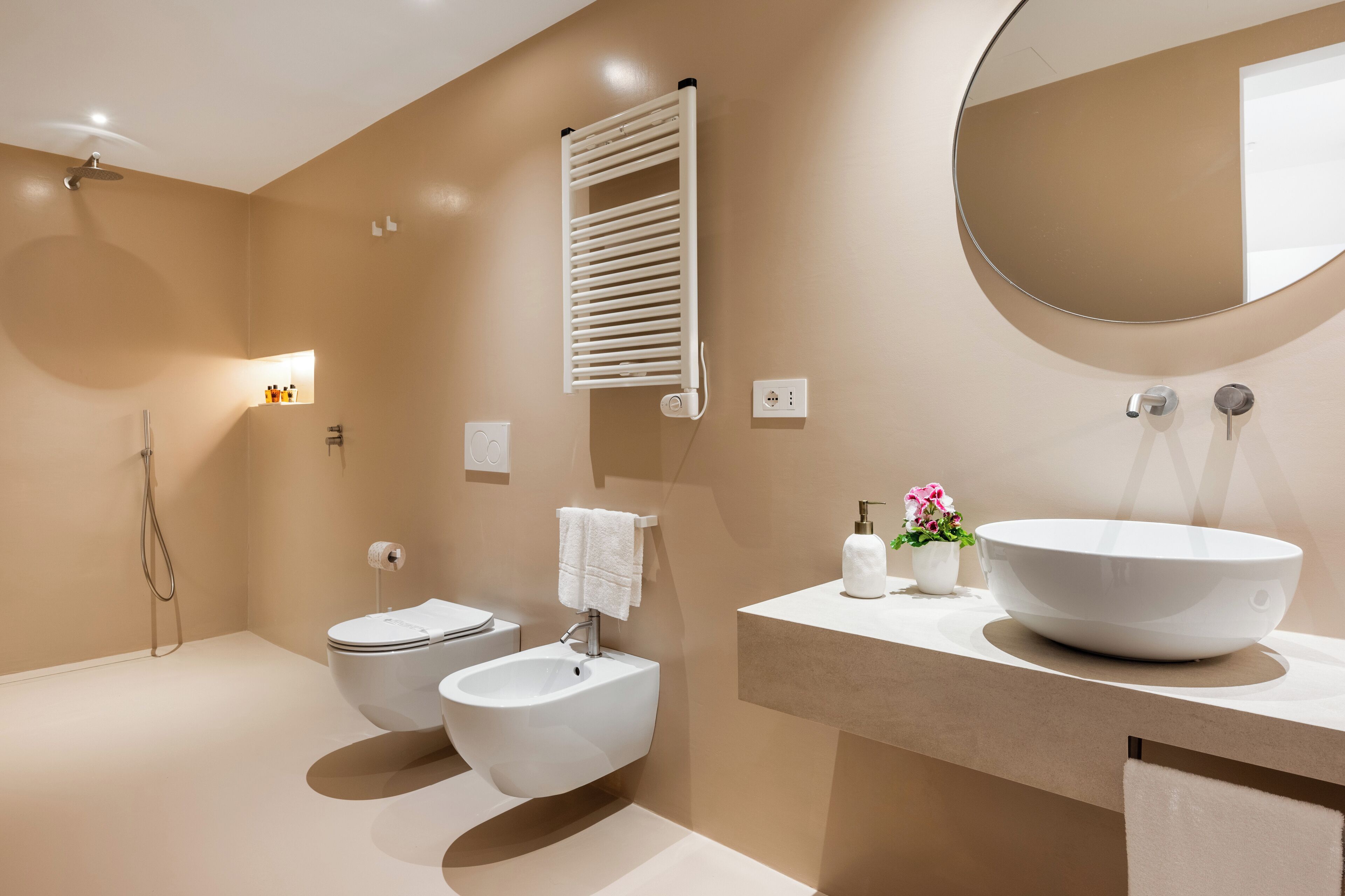 classic double or twin room | bathroom | designer toiletries, hair dryer, slippers, bidet