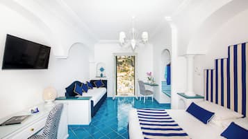 Deluxe Triple Room, Sea View | Egyptian cotton sheets, premium bedding, minibar, in-room safe
