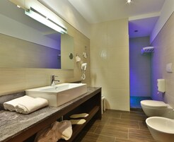 Ducha, secador de pelo, bidet, toallas