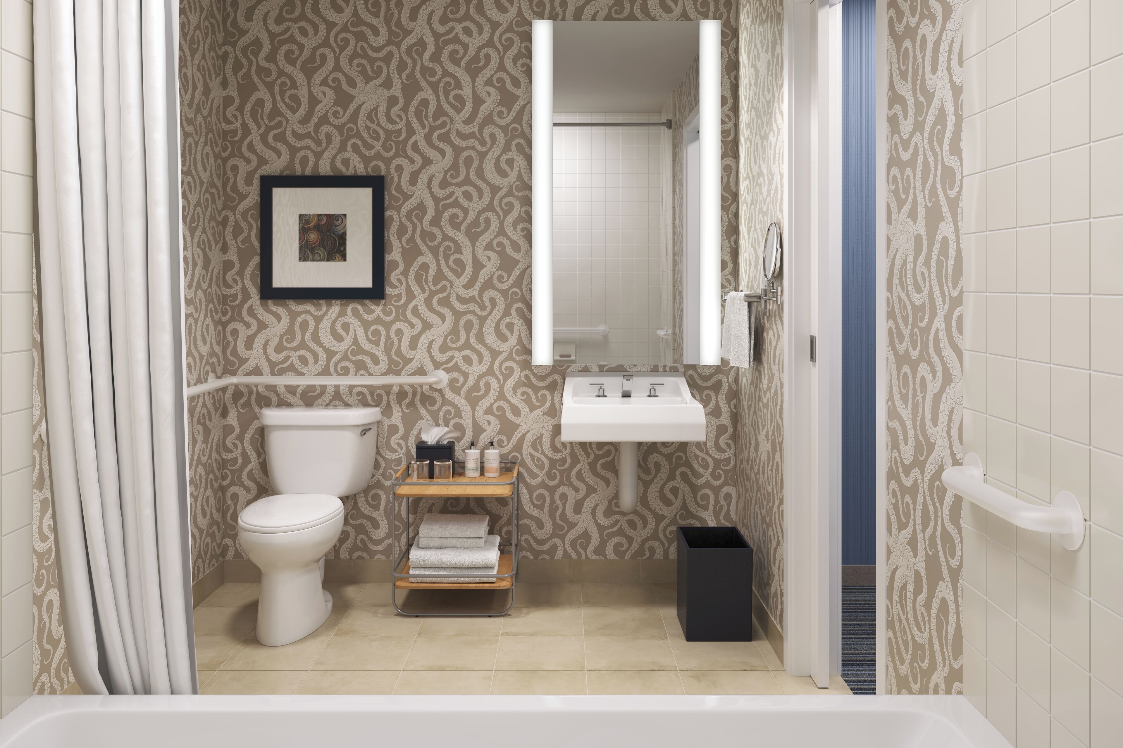 A bathroom with a toilet, sink, and bathtub.