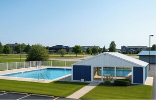 Una piscina techada, una piscina al aire libre