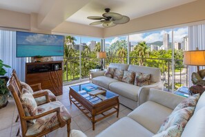 Condo, 2 Bedrooms, 2 Bathrooms (Unit W0518) | Living area - Waikiki Shore by OUTRIGGER (Honolulu)
