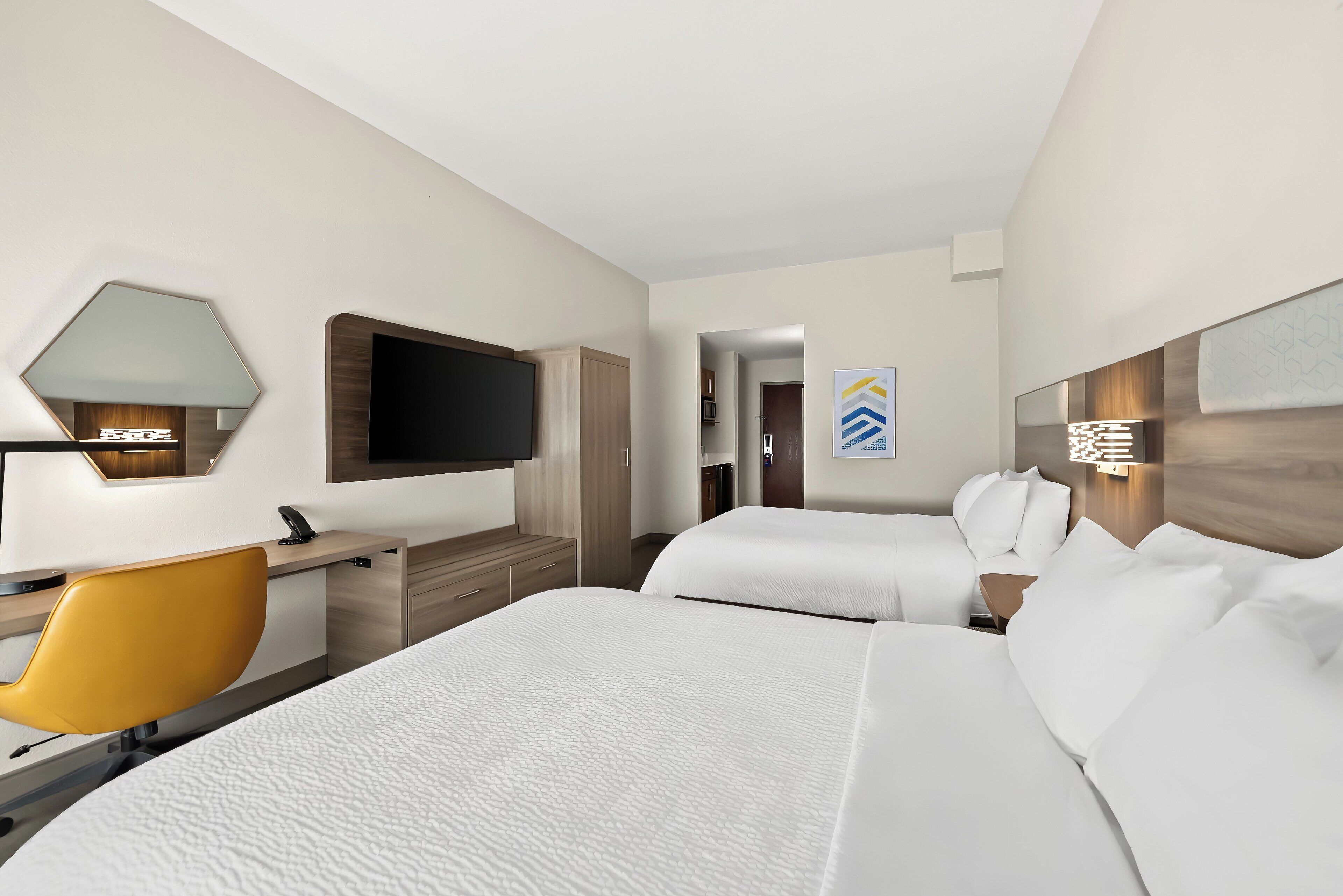 standard room, 2 queen beds | 1 bedroom, in-room safe, desk, iron/ironing board