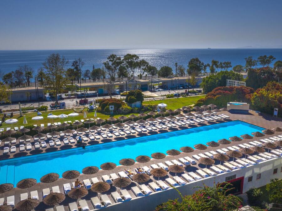 Indoor pool, seasonal outdoor pool, pool umbrellas, sun loungers