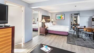 Suite, 2 Bedrooms | Premium bedding, desk, blackout drapes, iron/ironing board