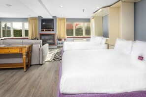 Studio Suite | Premium bedding, desk, blackout drapes, iron/ironing board