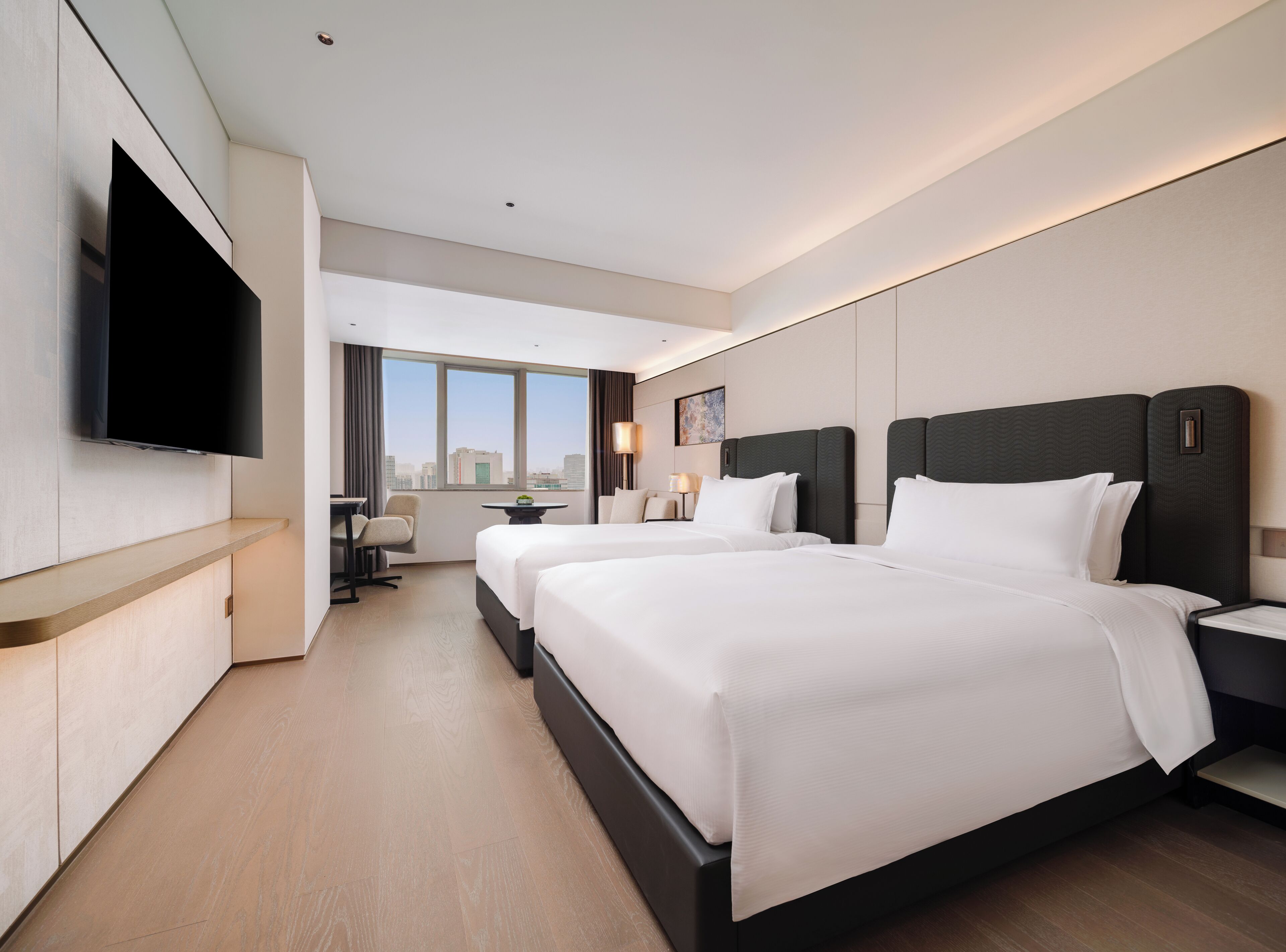 Premium bedding, down comforters, minibar, in-room safe