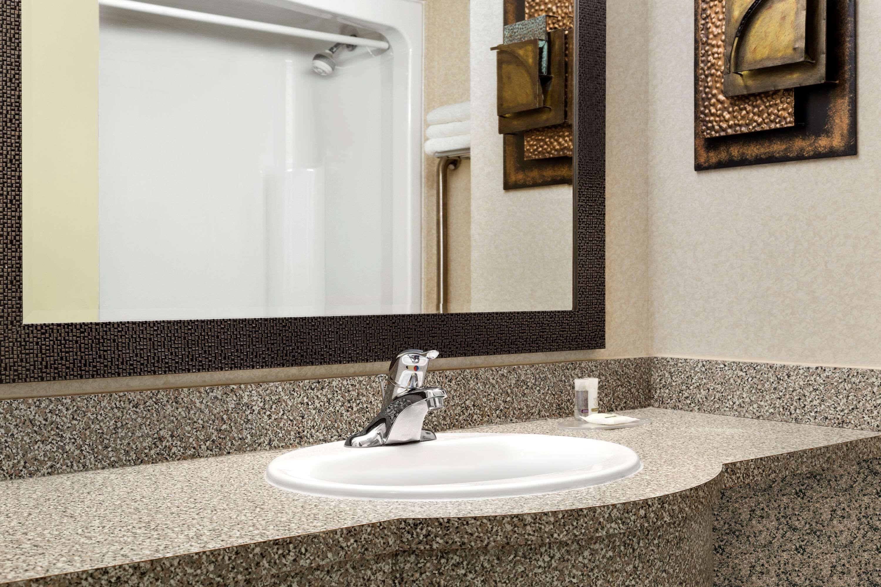 free toiletries, hair dryer, towels