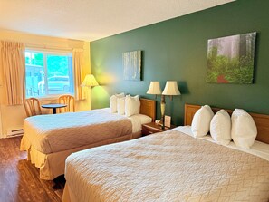 2 beds pet friendly just dogs, additional charges | Desk, blackout curtains, iron/ironing board, free WiFi