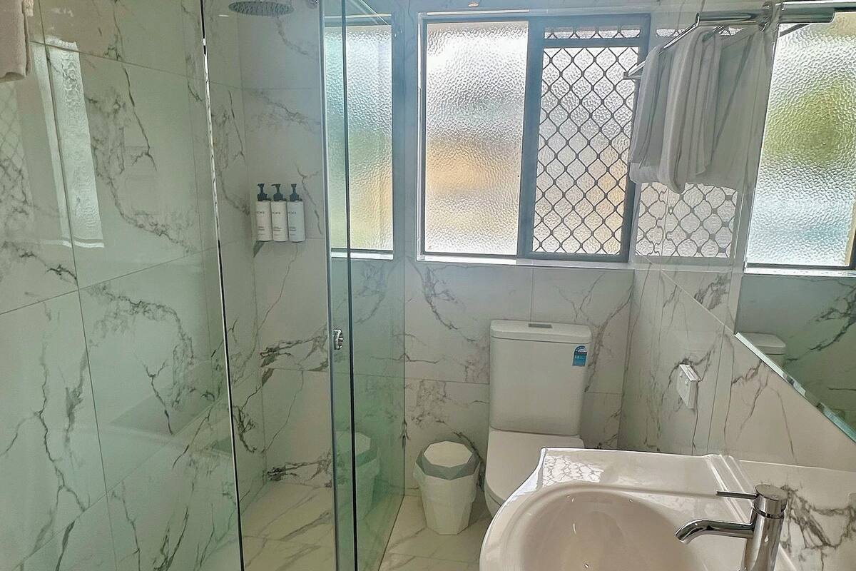 free toiletries, hair dryer, towels