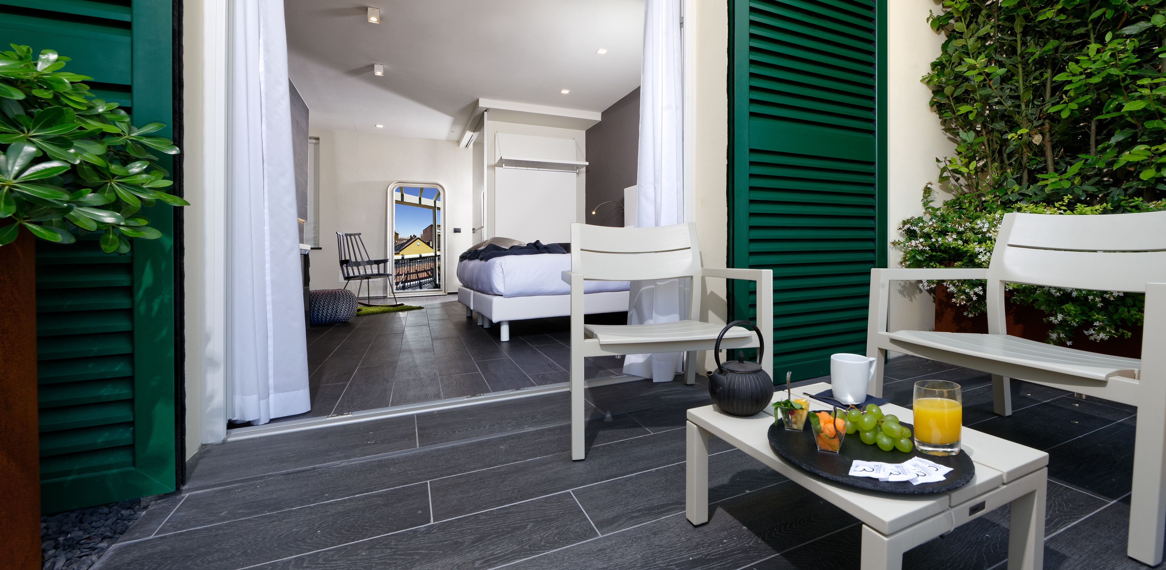 Chambre Deluxe Double ou avec lits jumeaux, balcon | Terrasse/Patio