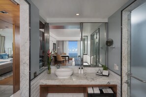 Premium Room, 2 Twin Beds, Sea View | Bathroom | Separate tub and shower, deep soaking tub, free toiletries, hair dryer