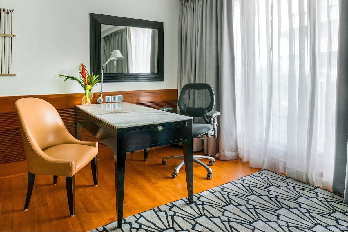 Egyptian cotton sheets, premium bedding, memory-foam beds, minibar