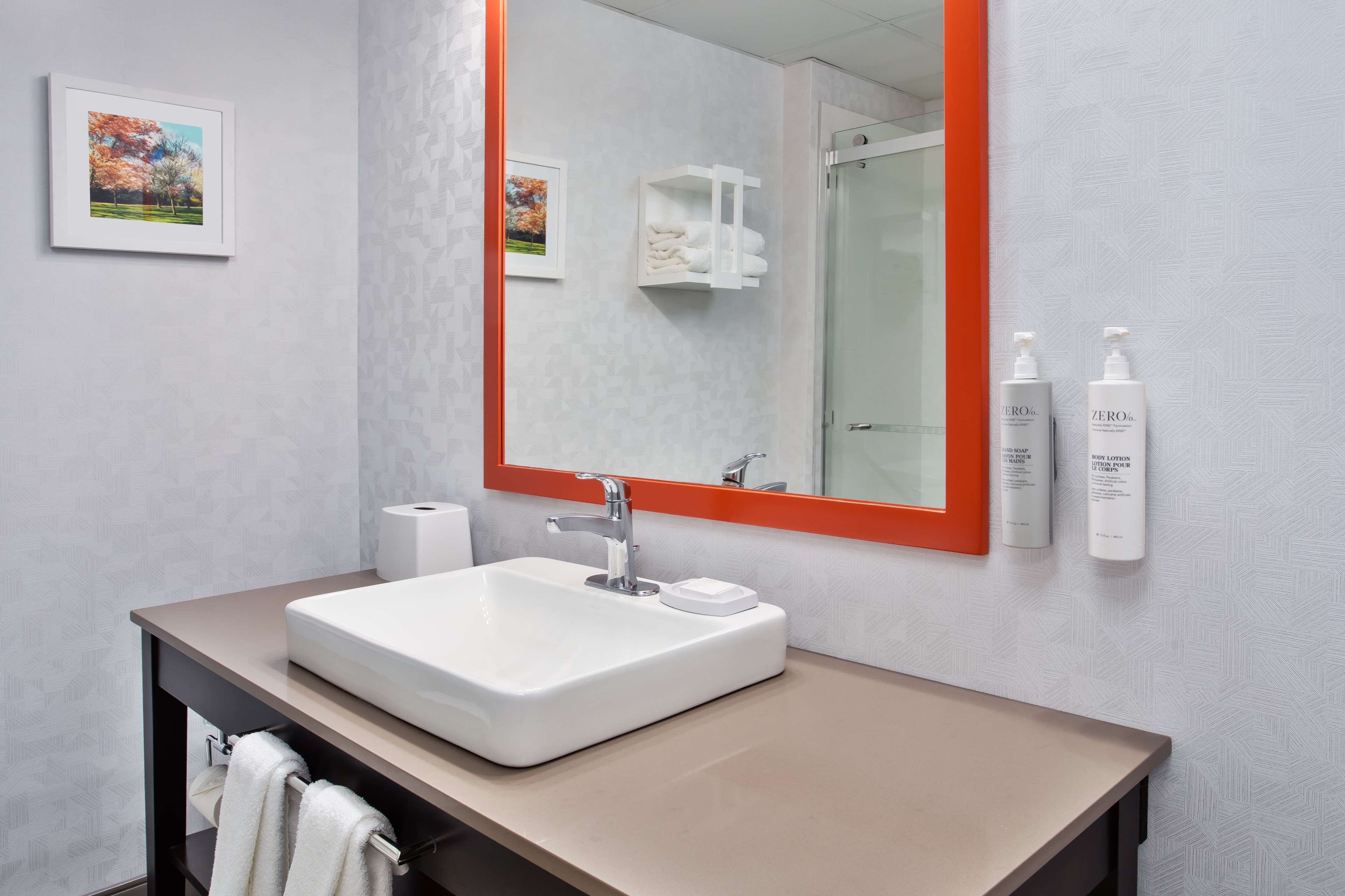 room, 1 king bed, refrigerator & microwave | bathroom | combined shower/bathtub, free toiletries, hair dryer, towels