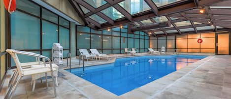 Indoor pool, open 6:00 AM to 11:00 PM, sun loungers