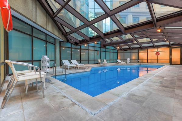Indoor pool, open 6:00 AM to 11:00 PM, sun loungers