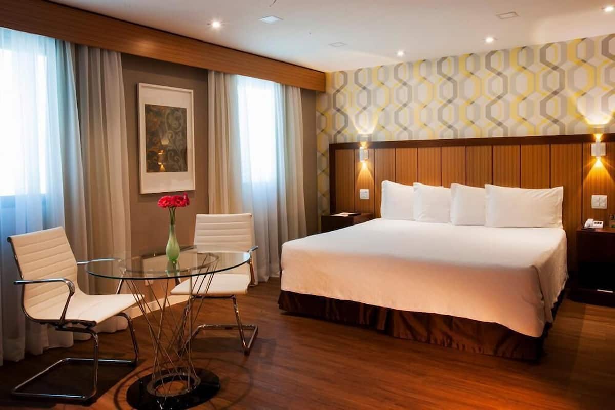 Hypo-allergenic bedding, minibar, in-room safe, laptop workspace