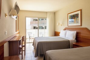 Triple Room, Balcony, Pool View (3 Adults) | Individually furnished, desk, free WiFi, bed sheets