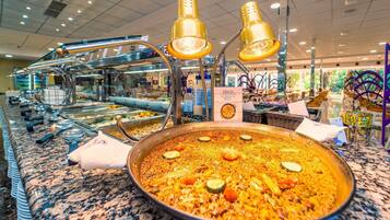 Breakfast, lunch and dinner served