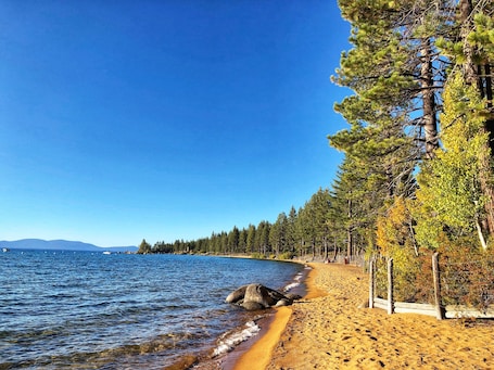 Private beach, beach volleyball, fishing