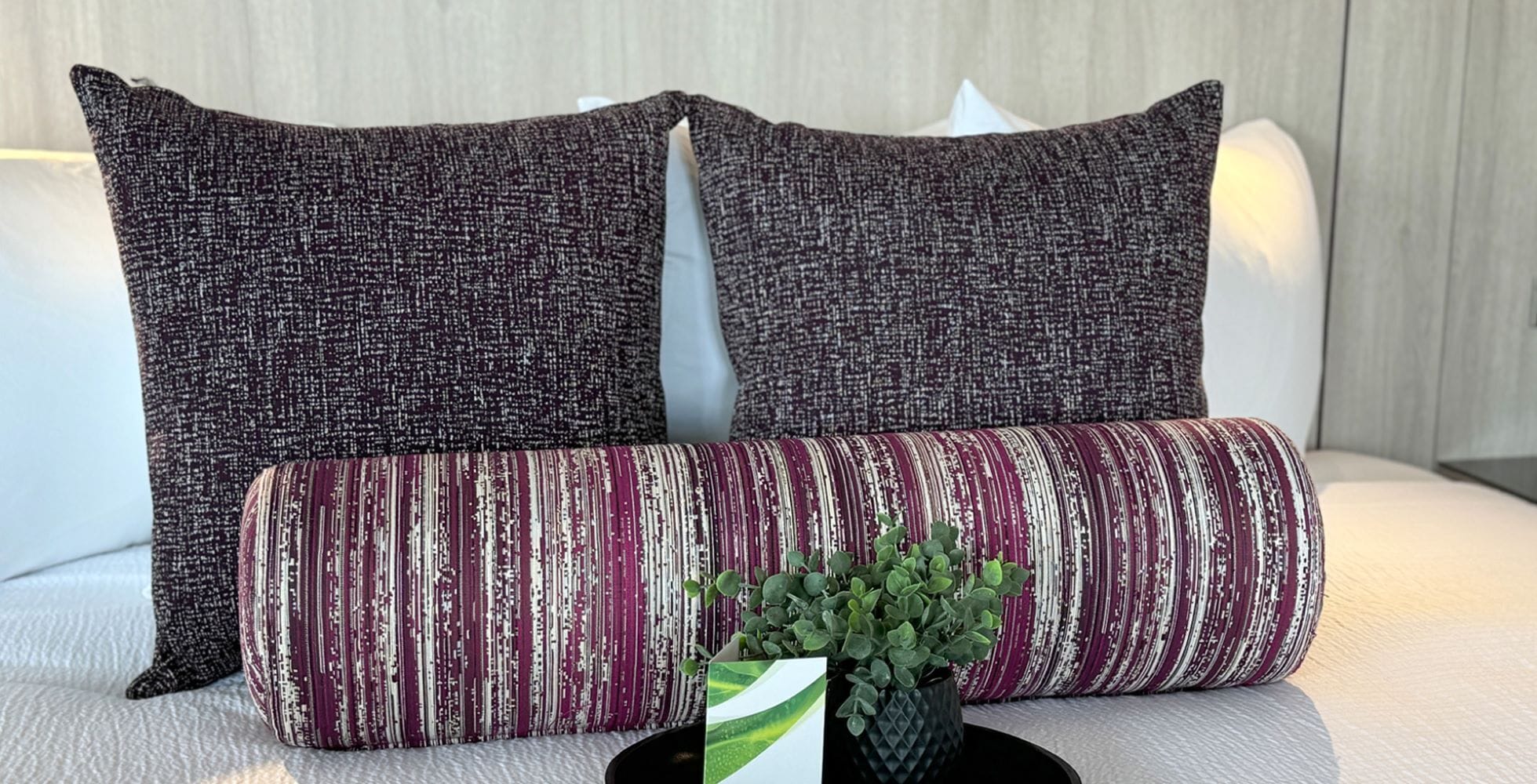 Desk, laptop workspace, blackout curtains