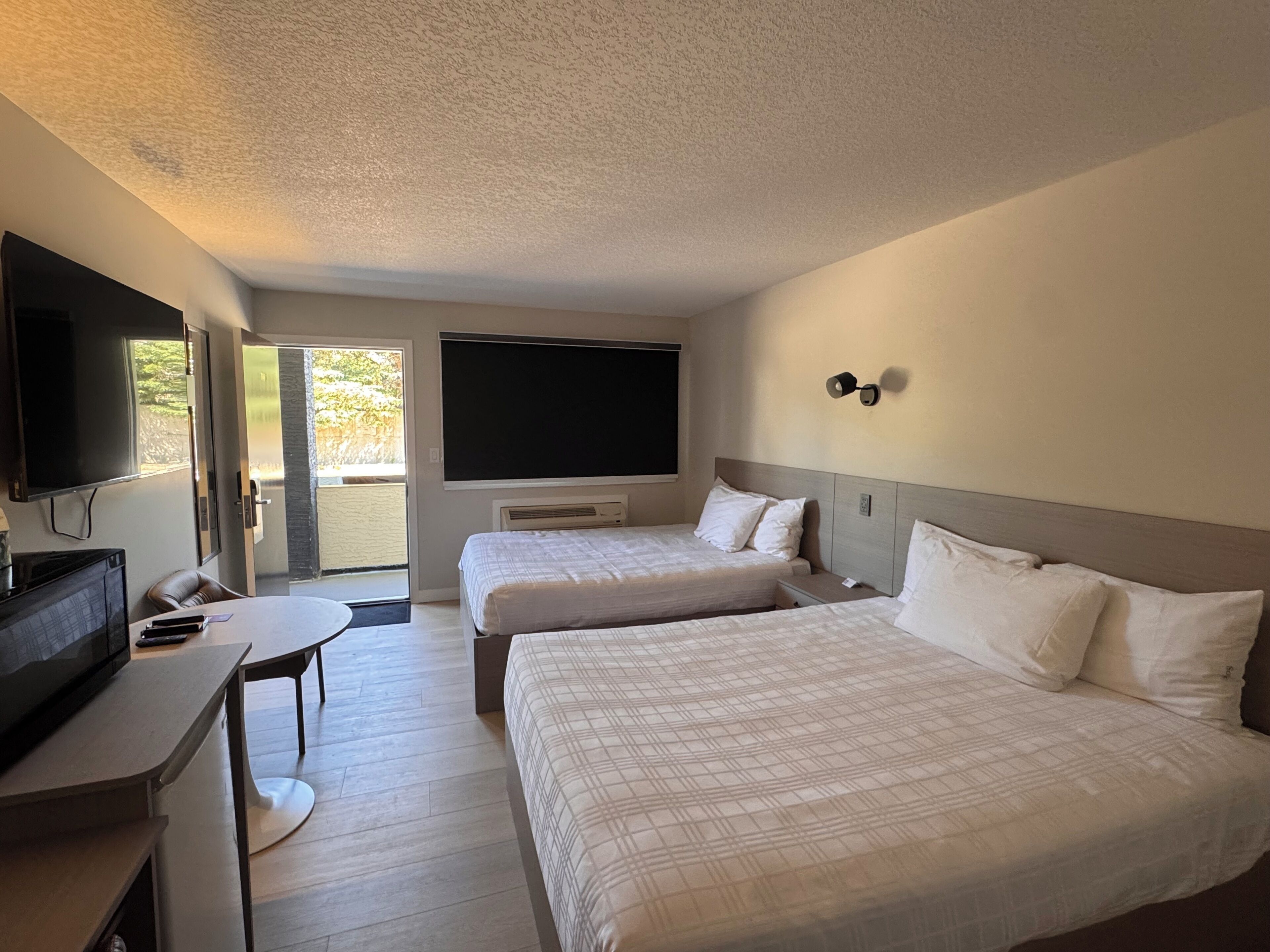 Room, 2 Queen Beds | Desk, laptop workspace, blackout curtains, iron/ironing board
