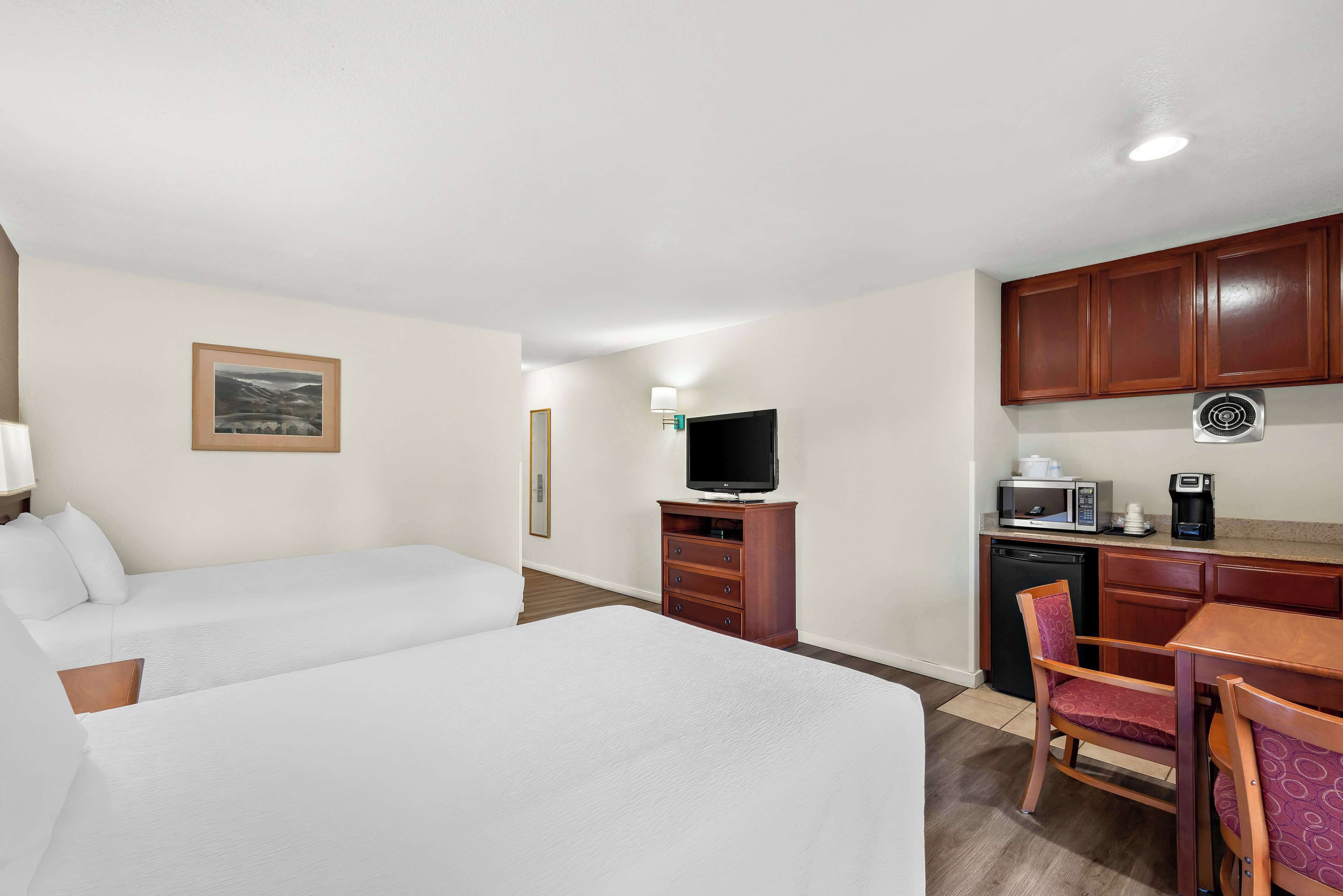 standard room, 2 double beds, non smoking, refrigerator | desk, laptop workspace, iron/ironing board, wifi