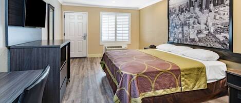 Rum - 1 kingsize-säng - tillgänglighetsanpassat - icke-rökare (Mobility/Hearing Impaired) | Skrivbord, gratis wi-fi och sängkläder